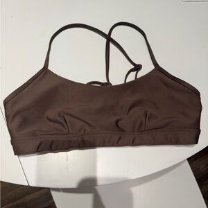 ALO Yoga Strappy Sports Bra in Taupe